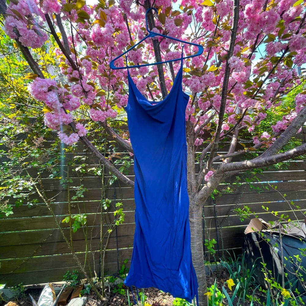 Blue Staud slip dress